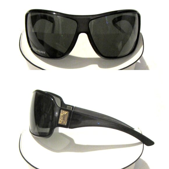 YSL Yves Saint Laurent Black Sunglasses 6080/S with Case and Cleaning Cloth - Picture 1 of 11